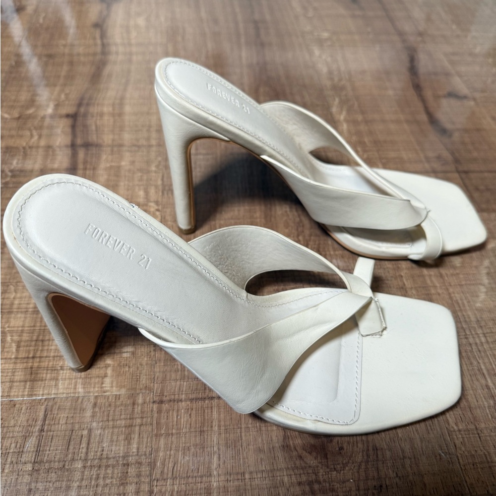 Forever 21 Cream Strappy Heels
